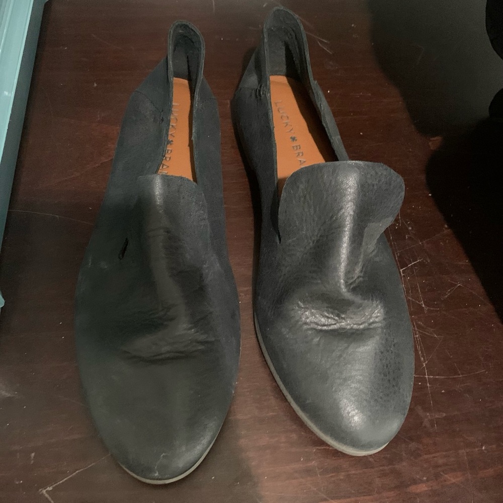 Luck brand navy soft leather loafers
